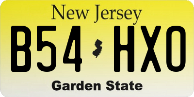 NJ license plate B54HXO