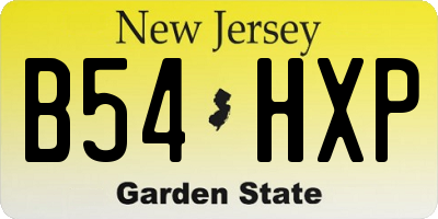 NJ license plate B54HXP