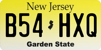 NJ license plate B54HXQ