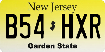 NJ license plate B54HXR