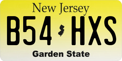 NJ license plate B54HXS