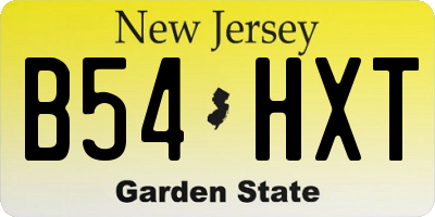 NJ license plate B54HXT