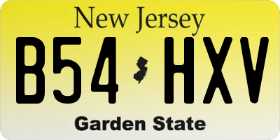 NJ license plate B54HXV