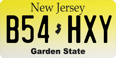 NJ license plate B54HXY