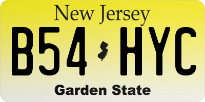 NJ license plate B54HYC