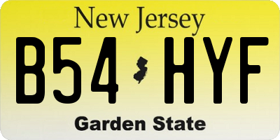 NJ license plate B54HYF