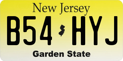 NJ license plate B54HYJ