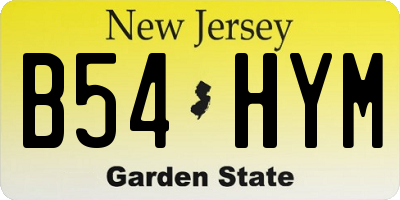 NJ license plate B54HYM