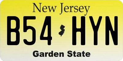 NJ license plate B54HYN