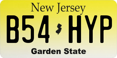 NJ license plate B54HYP
