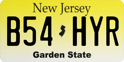 NJ license plate B54HYR