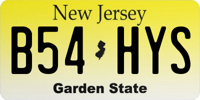 NJ license plate B54HYS