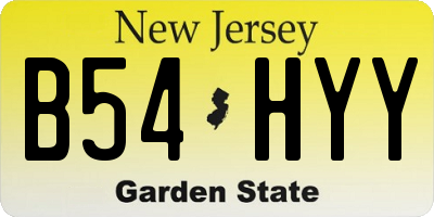 NJ license plate B54HYY