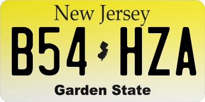 NJ license plate B54HZA
