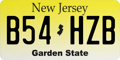 NJ license plate B54HZB
