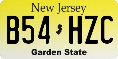 NJ license plate B54HZC