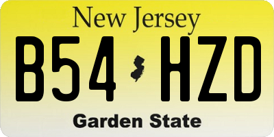 NJ license plate B54HZD