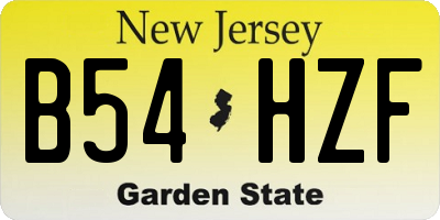 NJ license plate B54HZF