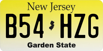 NJ license plate B54HZG