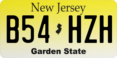 NJ license plate B54HZH