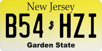 NJ license plate B54HZI