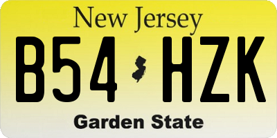 NJ license plate B54HZK