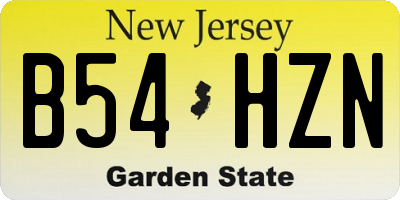 NJ license plate B54HZN