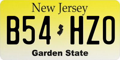 NJ license plate B54HZO