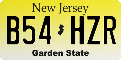 NJ license plate B54HZR