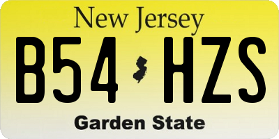 NJ license plate B54HZS