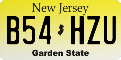 NJ license plate B54HZU