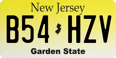 NJ license plate B54HZV