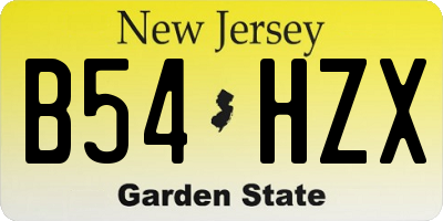 NJ license plate B54HZX