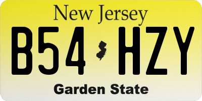 NJ license plate B54HZY