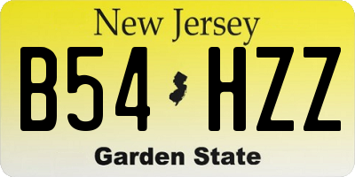 NJ license plate B54HZZ