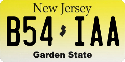 NJ license plate B54IAA