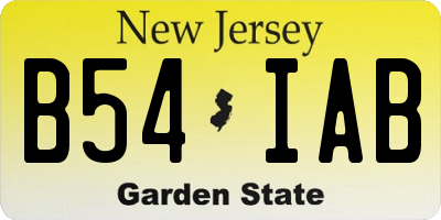 NJ license plate B54IAB