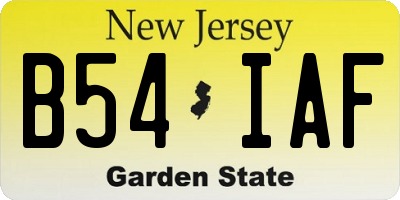 NJ license plate B54IAF