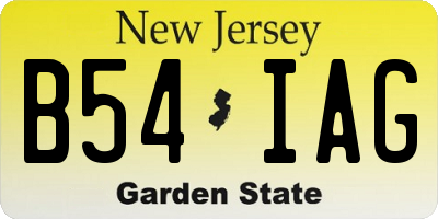 NJ license plate B54IAG
