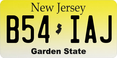 NJ license plate B54IAJ