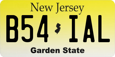 NJ license plate B54IAL