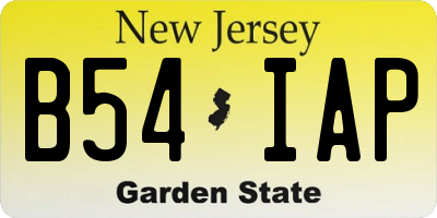 NJ license plate B54IAP