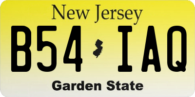 NJ license plate B54IAQ