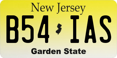 NJ license plate B54IAS