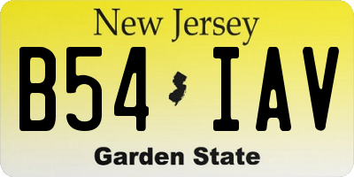 NJ license plate B54IAV