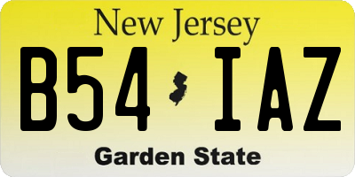 NJ license plate B54IAZ
