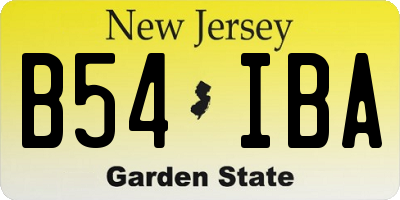 NJ license plate B54IBA