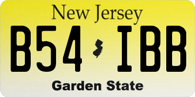 NJ license plate B54IBB