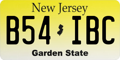 NJ license plate B54IBC