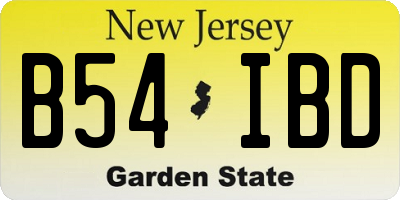 NJ license plate B54IBD